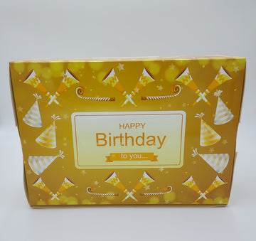 Gold W/ Horns and Balloons Happy Birthday Box